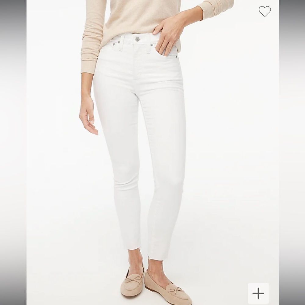 J. Crew Petite 10" mid-rise skinny jean in white wash